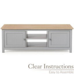 Christow Coffee Table Oak-Effect Top Cupboards & Shelves Grey H40Cm X W115Cm X D60Cm - thumbnail 4