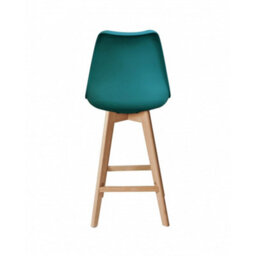 Fusion Living Soho Teal Plastic Bar Stool With Light Wood Legs - thumbnail 4