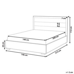 Wyld And Coco Padded Headboard Bedstead Light Beige Polyester For Eu Double 4Ft6 (135 Cm) - Eucalyptus Frame, Matt Finish - thumbnail 4
