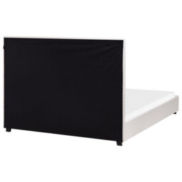 Wyld And Coco Padded Headboard Bedstead Light Beige Polyester For Eu Double 4Ft6 (135 Cm) - Eucalyptus Frame, Matt Finish - thumbnail 5