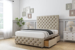 "Sloomy Watson Almond Coniston Divan Bed Set 4 Drawers With 26"" Strutted & 12"" Footboard 4'6 Double" - thumbnail 3