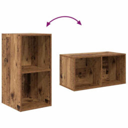 Berkfield Modern Tv Cabinet Set 3 Pcs Old Wood 37 X 37 X 107 Cm Engineered Wood - thumbnail 8