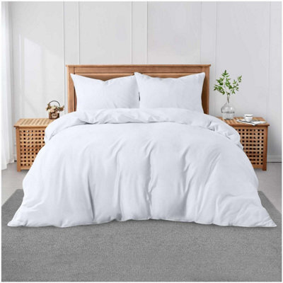 Gc Gaveno Cavailia Plain Dyed Duvet Cover Double Polycotton Solid Bedding Set Breathable & Lightweight Duvet Cover Bed Set White - image 1