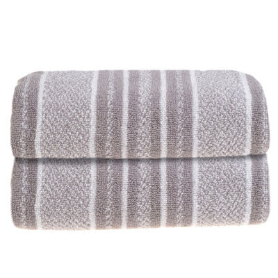 Allure Bath Fashions Striped Bath Towel Pack Of 2 - Grey - image 1