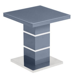 Furniture in Fashion Parini High Gloss Lamp Table In Grey With Glass Top - thumbnail 2