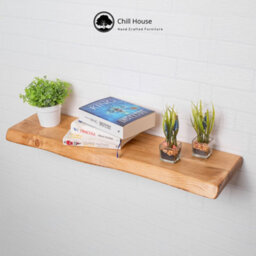 Chill House Ltd Chill House Rustic Live Edge Floating Shelf, Dark Oak, 50Cm - thumbnail 2