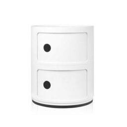 Living And Home White Cylindrical Multi Tiered Plastic Bedside Storage Drawers Unit Drawer Bedside Chest 40Cm H - thumbnail 4