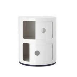 Living And Home White Cylindrical Multi Tiered Plastic Bedside Storage Drawers Unit Drawer Bedside Chest 40Cm H - thumbnail 5