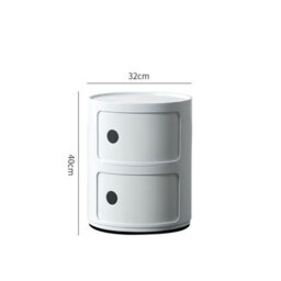 Living And Home White Cylindrical Multi Tiered Plastic Bedside Storage Drawers Unit Drawer Bedside Chest 40Cm H - thumbnail 6