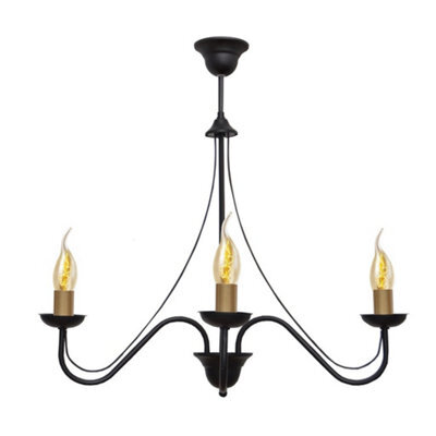 Luminosa Lighting Luminosa Malbo Multi Arm Pendant Ceiling Light Black, Patina 60Cm