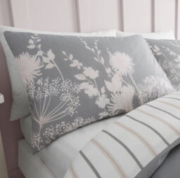 Catherine Lansfield Meadowsweet Floral Grey Duvet Cover Set Single Bedding Set - thumbnail 2