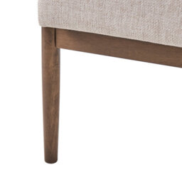 Wyld And Coco Retro Living 2-Seater Sofa Beige And Dark Brown Polyester Wood Frame - Compact Mid-Century Style - thumbnail 8