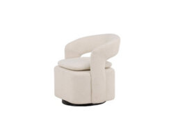 Laurel Single White Boucle Sofa - Swivel Sofa  - D70Xw69Xh71Cm, Seat Height 50Cm - thumbnail 3