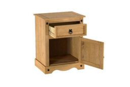 Birlea Corona Large 1 Door 1 Drawer Bedside Cabinet Bedside Mexican Chest - thumbnail 8