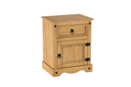 Birlea Corona Large 1 Door 1 Drawer Bedside Cabinet Bedside Mexican Chest - thumbnail 6