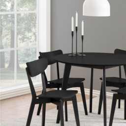 Furniture To Go Roxby Round Dining Table In Black 105X76Cm Included 4 Roxby Dining Chairs In Black - thumbnail 7