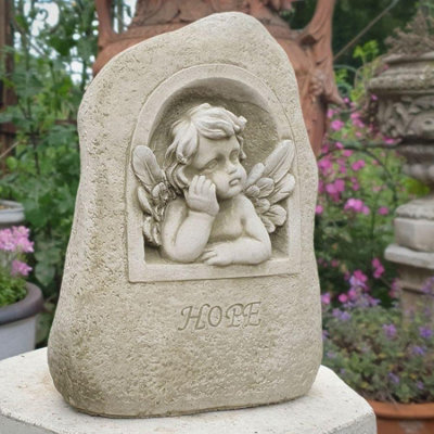 Sparta Stunning Angelic Cherub Of Hope Classical Stonecast Statue - image 1