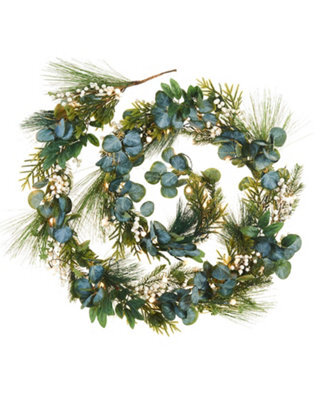 WeRChristmas 9 Ft Pre-Lit Artificial Christmas Garland With Eucalyptus And Berries, 50 Warm White Leds - image 1
