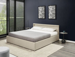 Beliani Ottoman Bed With Led Fabric Armelle 180 X 200 Cm (Eu Super King) Beige - thumbnail 2