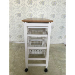 Hygrad Rolling Kitchen Cart Island Portable Serving Utility Trolley Wood Drawers - thumbnail 4