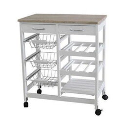 Hygrad Rolling Kitchen Cart Island Portable Serving Utility Trolley Wood Drawers - thumbnail 1
