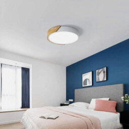 Modern Led Ceiling Light Wood Round 24W Cold White Ceiling Lamp Bedroom Office - thumbnail 6