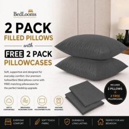 Bedlooms Charcoal Free Plain Brushed Microfiber Pillowcase 50Cm X 75Cm, Soft Hypoallergenic Sofa Pillow And Bed Pillow, Set Of 2 - thumbnail 2