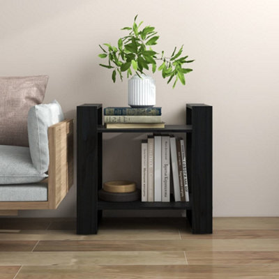Berkfield Book Cabinet/room Divider Black 60X35X57 Cm Solid Wood Pine - image 1