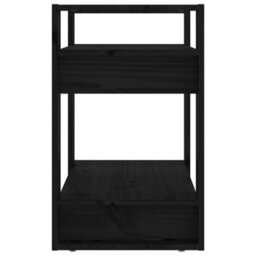 Berkfield Book Cabinet/room Divider Black 60X35X57 Cm Solid Wood Pine - thumbnail 4
