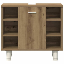 Berkfield 3 Piece Bathroom Furniture Set Artisan Oak Engineered Wood - thumbnail 7