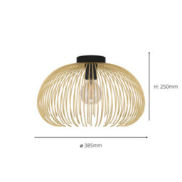 Eglo Venezuela Gold Wire Ceiling Light, Ip20, E27, Stylish Art-Deco Design - (D) 385mm - thumbnail 3