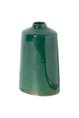 Garda Emerald Glazed Liv Vase, Artisan Ceramic Decor - image 1