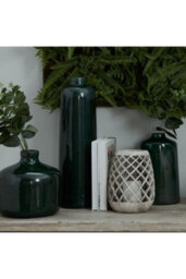 Garda Emerald Glazed Liv Vase, Artisan Ceramic Decor - thumbnail 3
