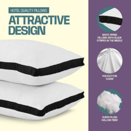 Nod Off Pillows 2 Pack Bed Pillow For Back Hotel Quality Pillows Bounce Back Pillow Bed Pillow For Back, Stomach Or Side Sleepers - thumbnail 6