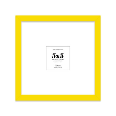"5X5"" Yellow Picture Frame - 5X5"" Square Frame With 2X2"" Mount For 5X5""/2X2"" Pictures Vintage Style Wall Art, 1 Pack" - image 1