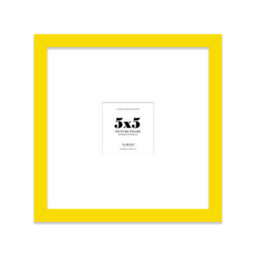 "5X5"" Yellow Picture Frame - 5X5"" Square Frame With 2X2"" Mount For 5X5""/2X2"" Pictures Vintage Style Wall Art, 1 Pack" - thumbnail 1
