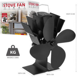 Netta 4 Blade Self-Powered Stove Fan - For Fireplace Heat Circulation - thumbnail 7
