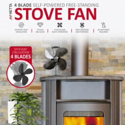 Netta 4 Blade Self-Powered Stove Fan - For Fireplace Heat Circulation - thumbnail 2