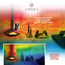 Netta 4 Blade Self-Powered Stove Fan - For Fireplace Heat Circulation - thumbnail 3