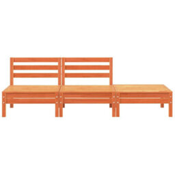 Berkfield Garden Sofa 3-Seater Wax Brown Solid Wood Pine - thumbnail 4