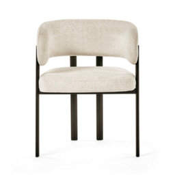 Oakham Florentia Premium Cream Chenille Upholstered Dining Chairs - Set Of 2 - thumbnail 2