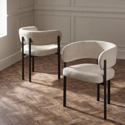 Oakham Florentia Premium Cream Chenille Upholstered Dining Chairs - Set Of 2 - thumbnail 4