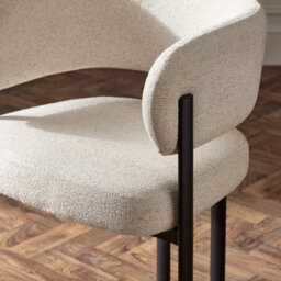 Oakham Florentia Premium Cream Chenille Upholstered Dining Chairs - Set Of 2 - thumbnail 5