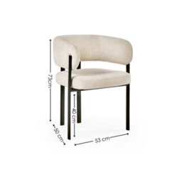 Oakham Florentia Premium Cream Chenille Upholstered Dining Chairs - Set Of 2 - thumbnail 6