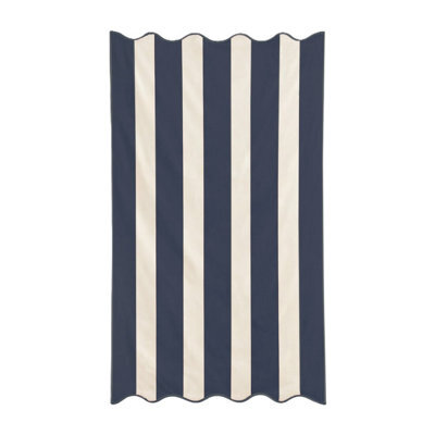 Allure Bath Fashions Large Scalloped Striped Beach Towel - Navy Blue - image 1