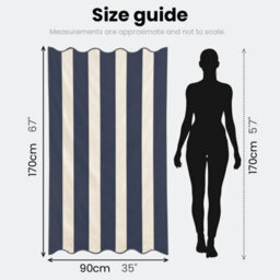 Allure Bath Fashions Large Scalloped Striped Beach Towel - Navy Blue - thumbnail 5