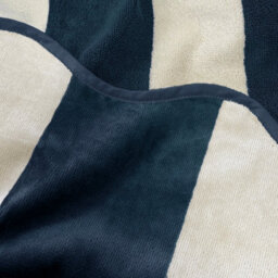 Allure Bath Fashions Large Scalloped Striped Beach Towel - Navy Blue - thumbnail 3