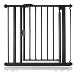 Safetots Pressure Fit Self Closing Stair Gate, 82.2Cm - 89.2Cm, Matt Black, Auto Closing Baby Gate, Safety Barrier - thumbnail 1