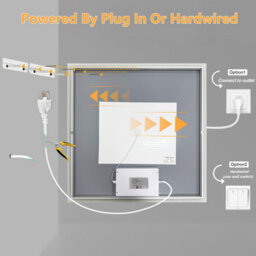 Luvodi 90 X 90Cm Square Backlit Led Bathroom Mirror Anti-Fog  Frameless Smart Lighted Mirror - thumbnail 9