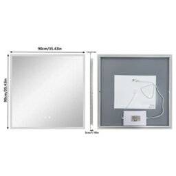 Luvodi 90 X 90Cm Square Backlit Led Bathroom Mirror Anti-Fog  Frameless Smart Lighted Mirror - thumbnail 2